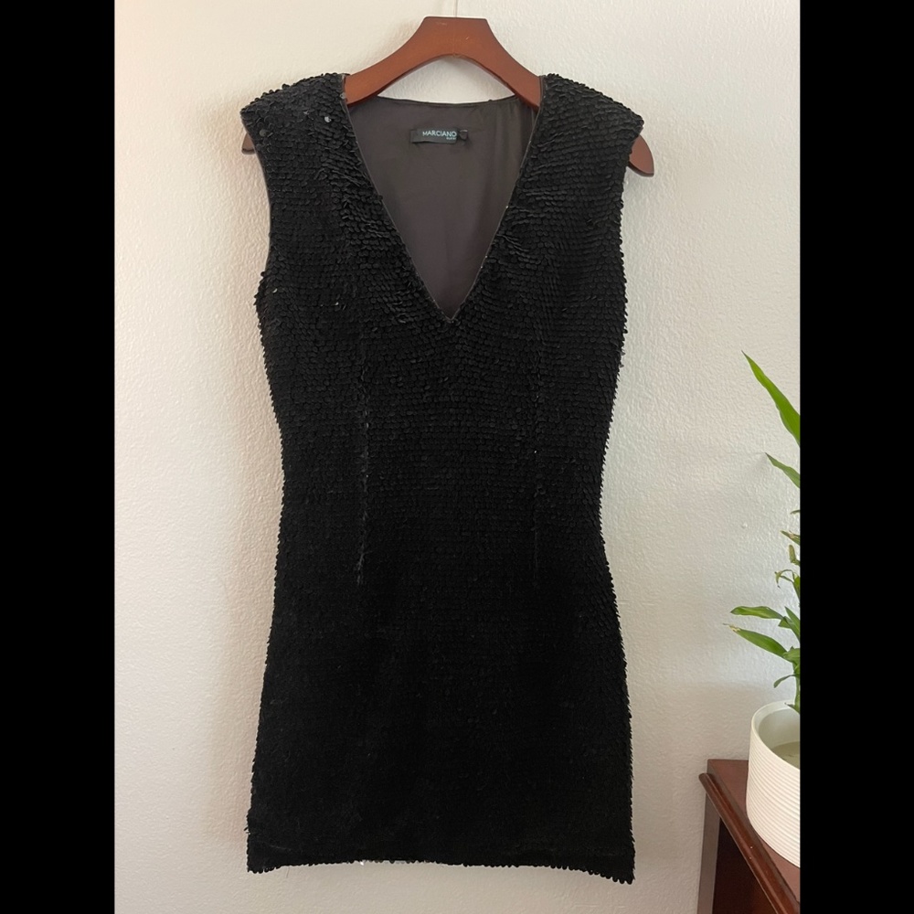 Small Black Vintage MARCIANO sequined dress